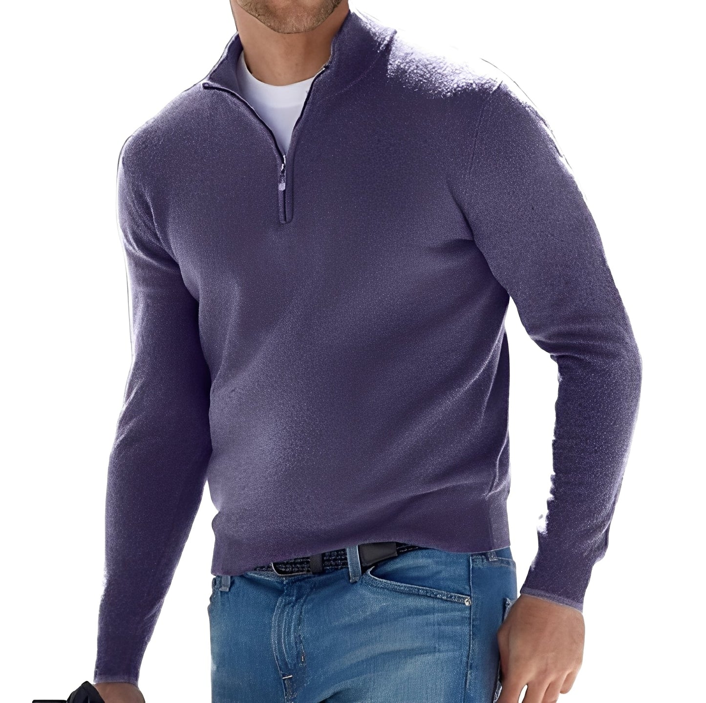 Nash - Herrenpullover mit kurzem Reißverschluss