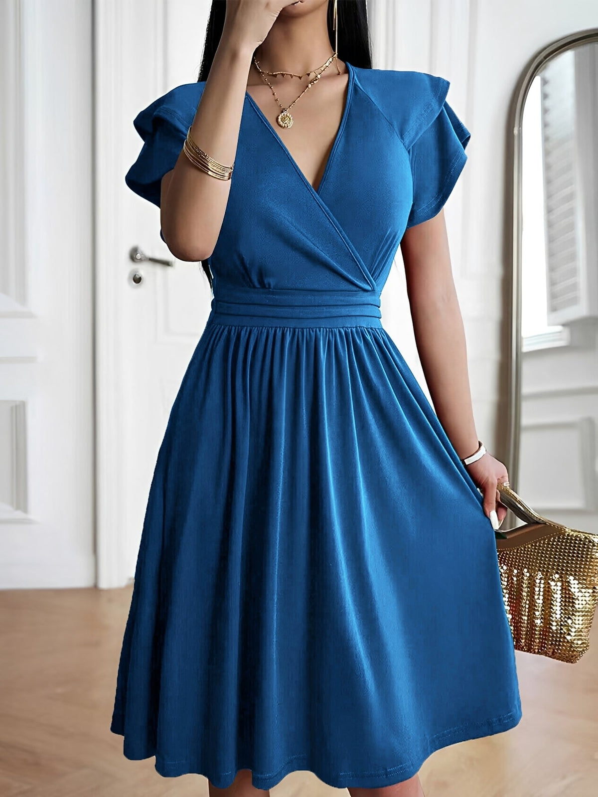 Laura - Stilvolles Kleid mit V-Ausschnitt für Damen