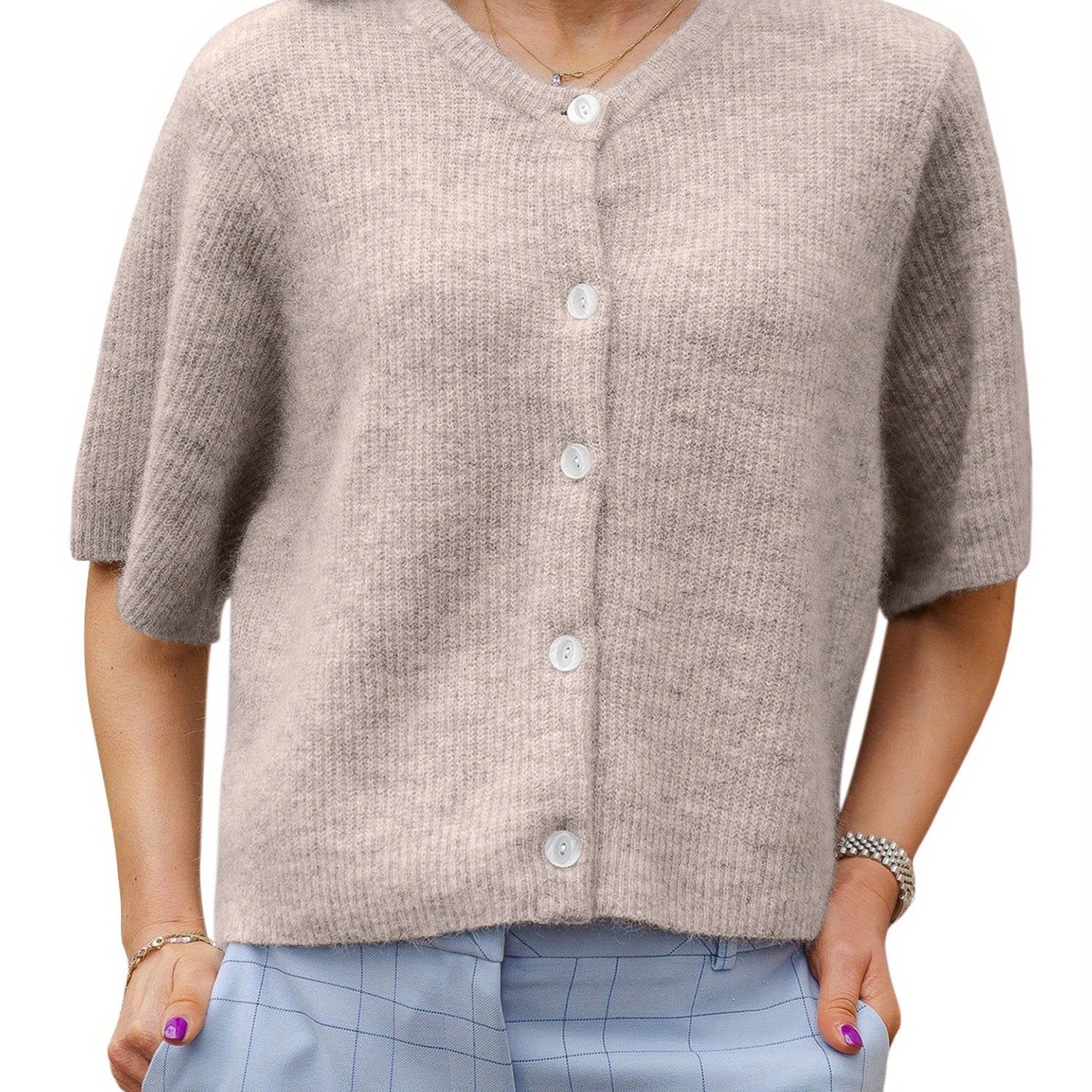 Margie - Lockerer Cardigan mit kurzen Ärmeln für Damen
