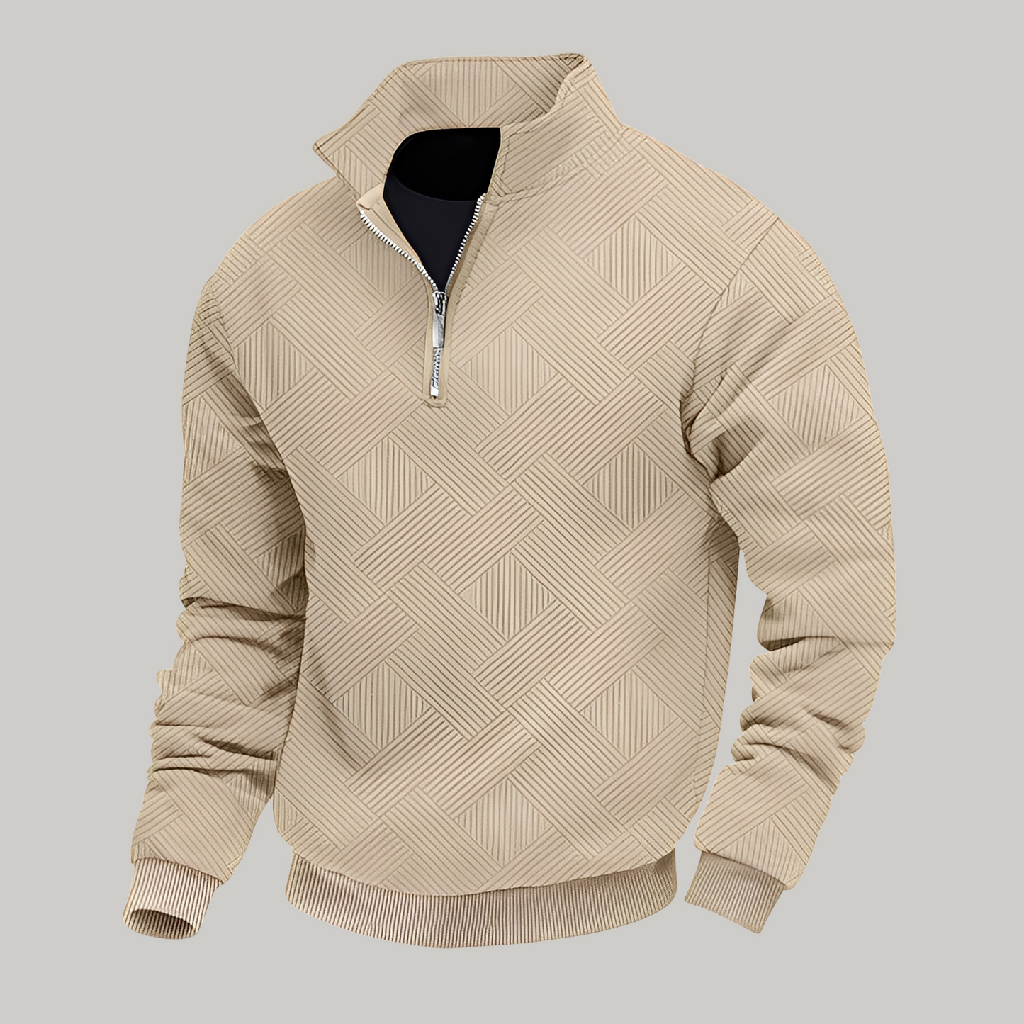 Rodney - Bequemer Herrenpullover mit teilbarem Reißverschluss