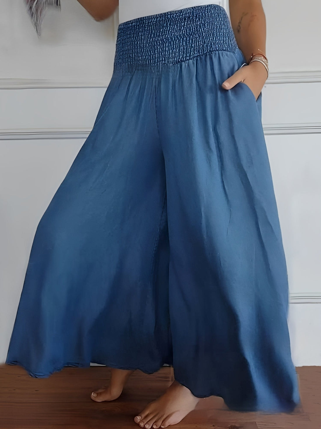 Halle - Lässige Hose mit weiten Beinen und Taschen für Frauen