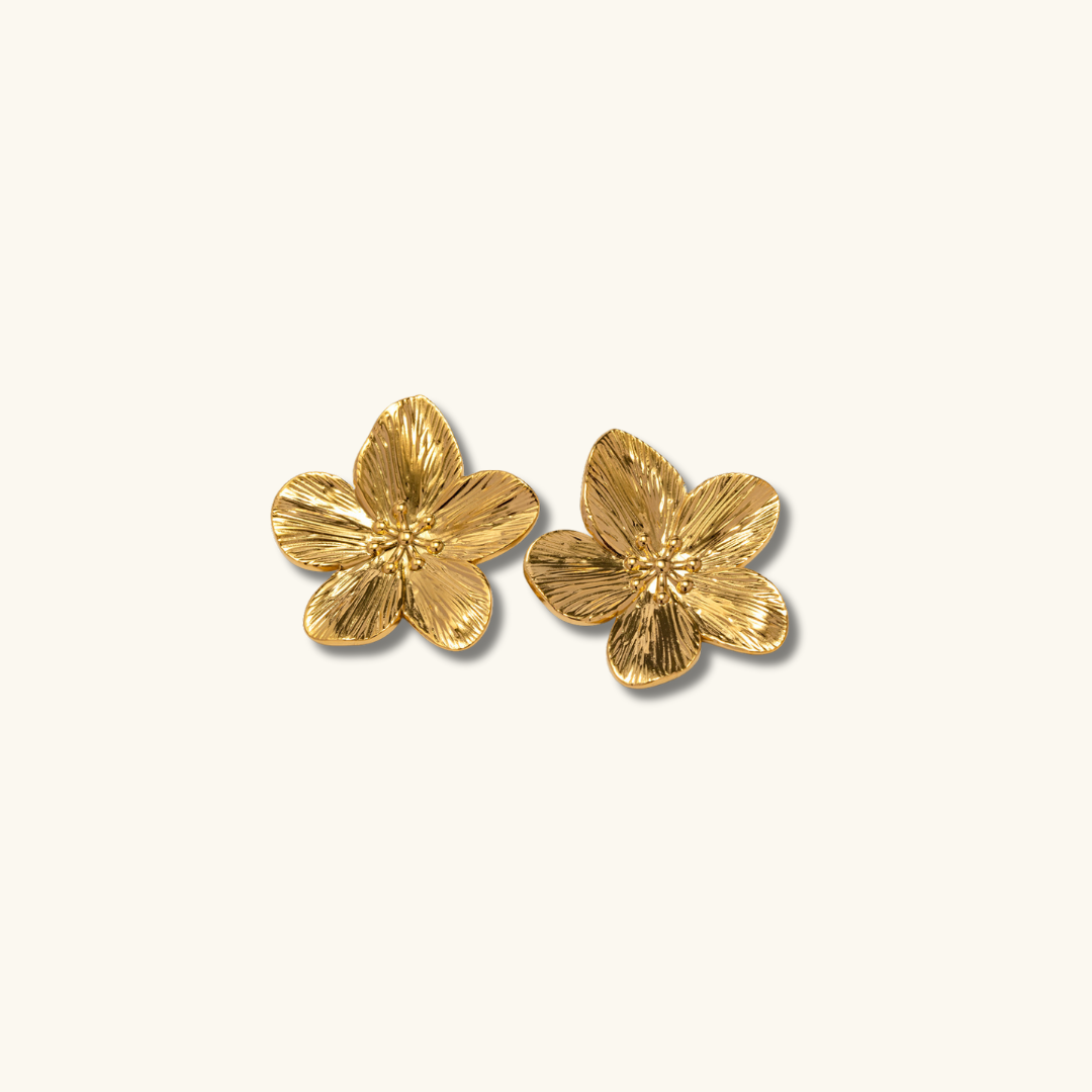 Allysa - Ohrringe mit goldenen Blüten