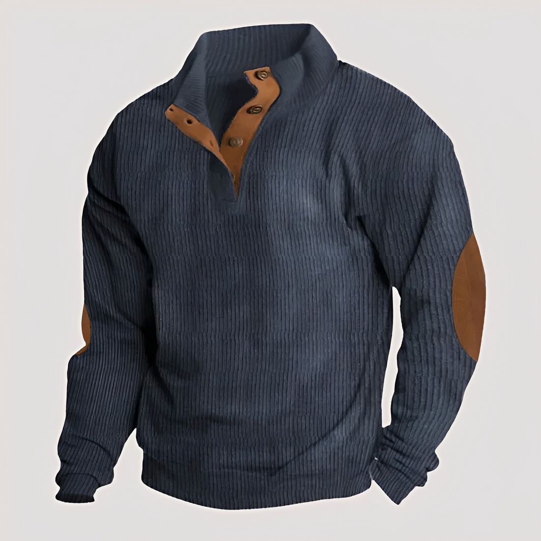 Rico - Langlebiger Pulli mit halber Knopfleiste