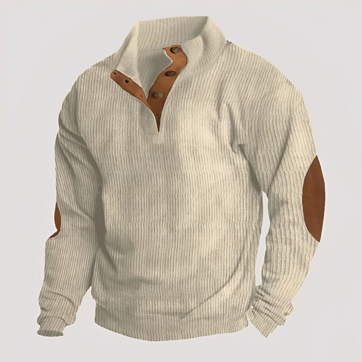 Rico - Langlebiger Pulli mit halber Knopfleiste