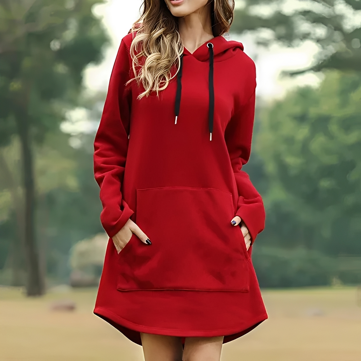 Juris - Modisches kurzes Kleid mit Kapuze