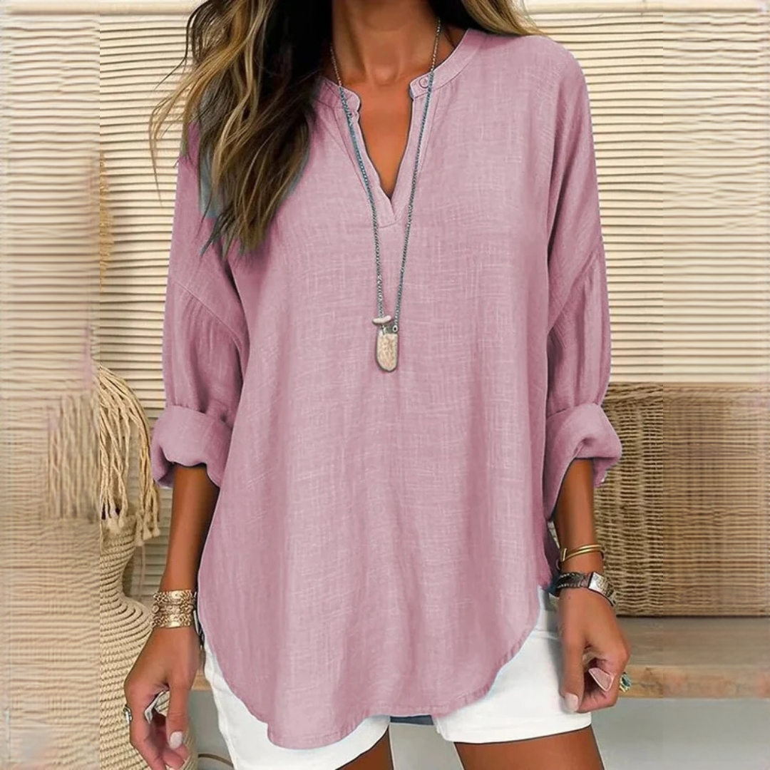 Eliza - Angenehme V-Ausschnitt-Bluse