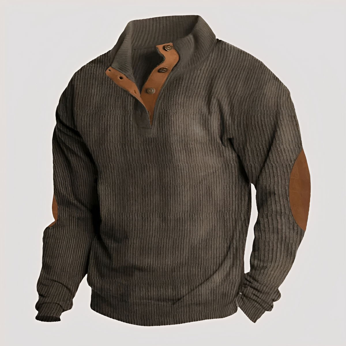 Rico - Langlebiger Pulli mit halber Knopfleiste