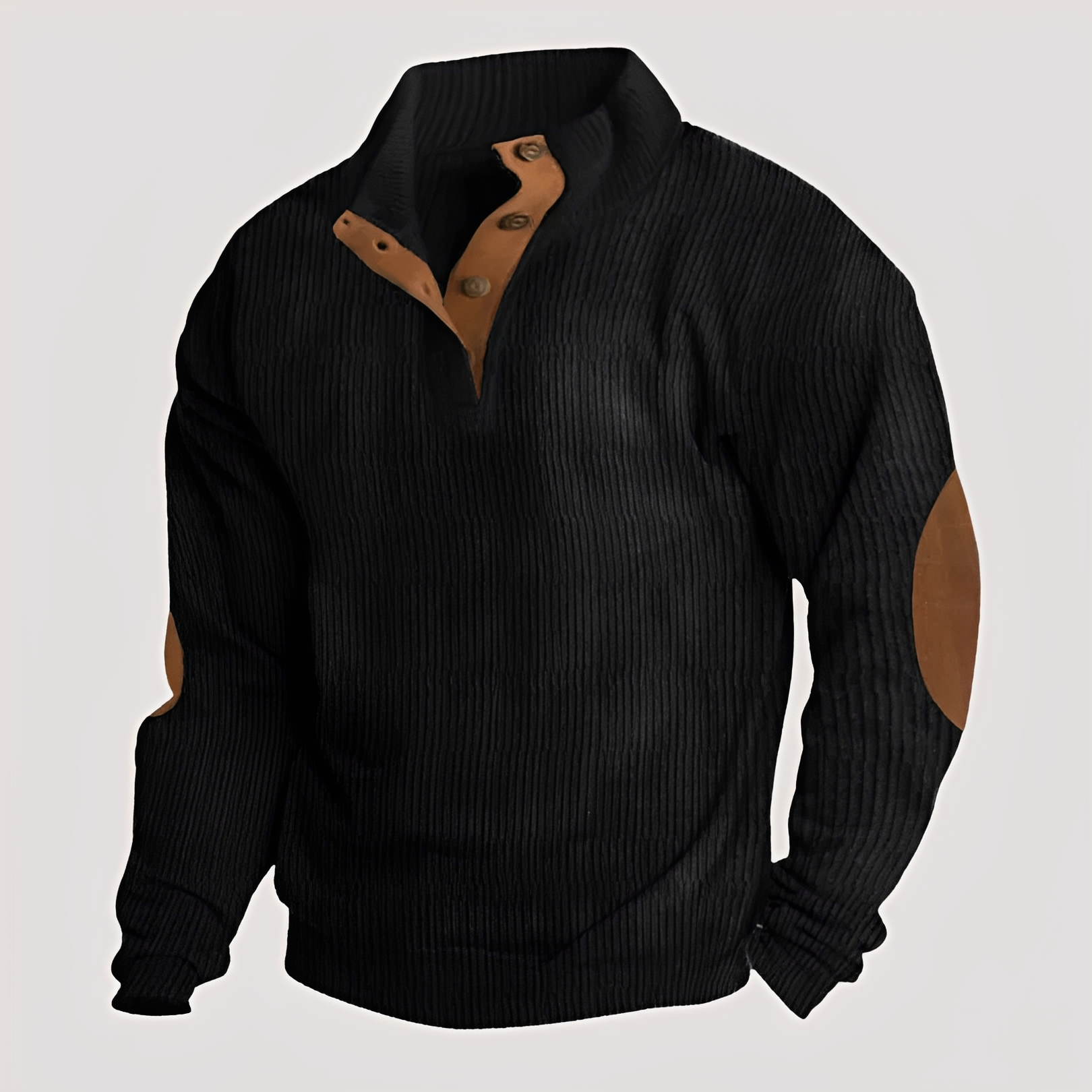 Rico - Langlebiger Pulli mit halber Knopfleiste