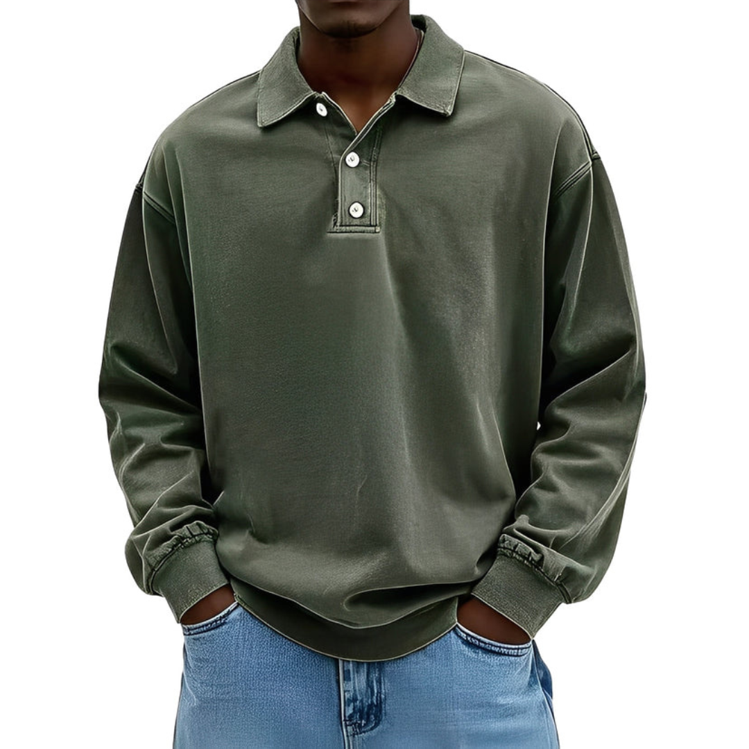 Clayton - Modernes Langarm-Poloshirt-Design