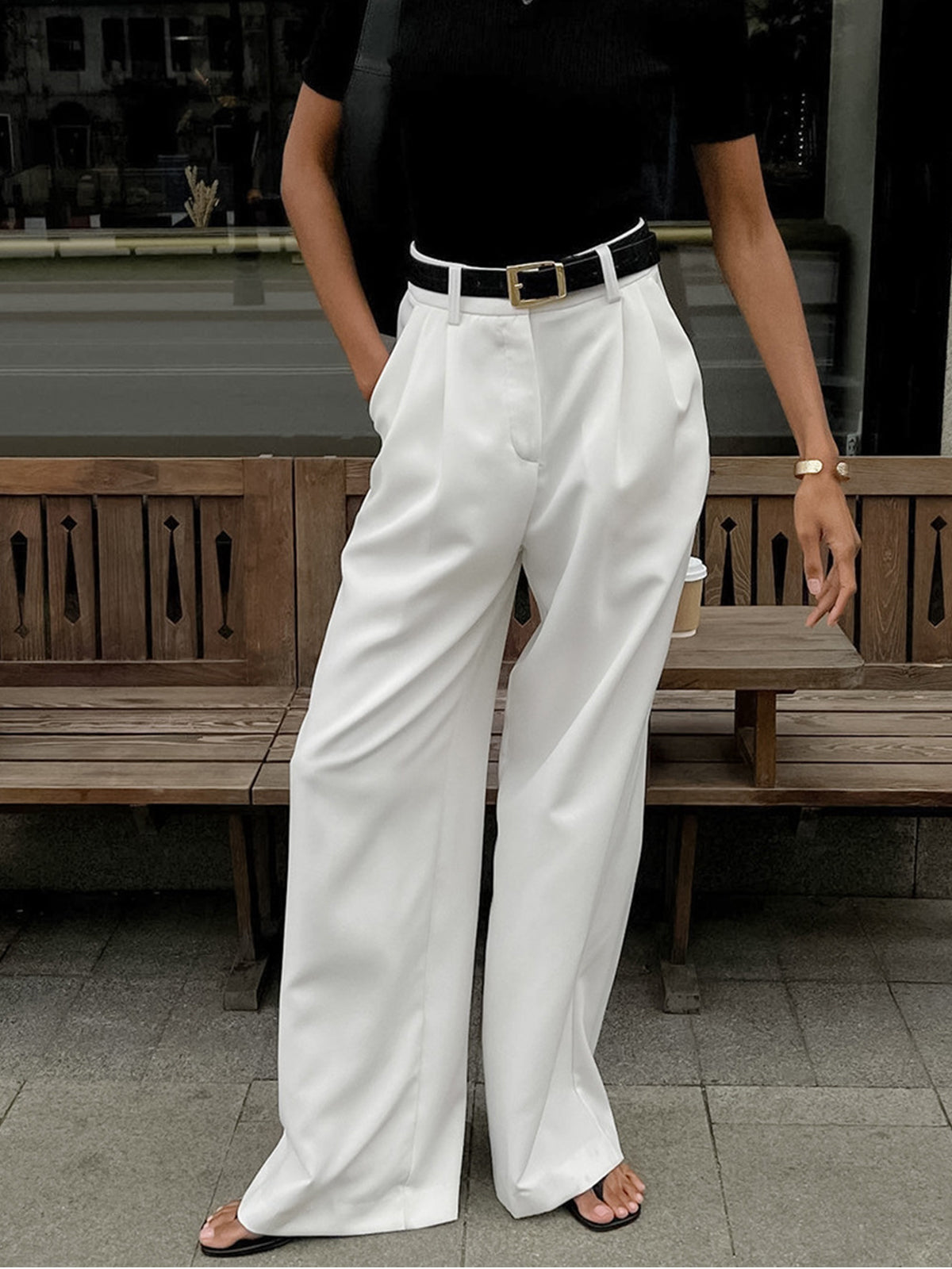 Marlene – Elegante Hose mit weitem Bein für Damen