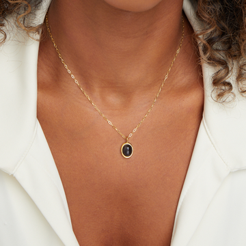 Euphrosyne - Kette aus dunklem Onyx