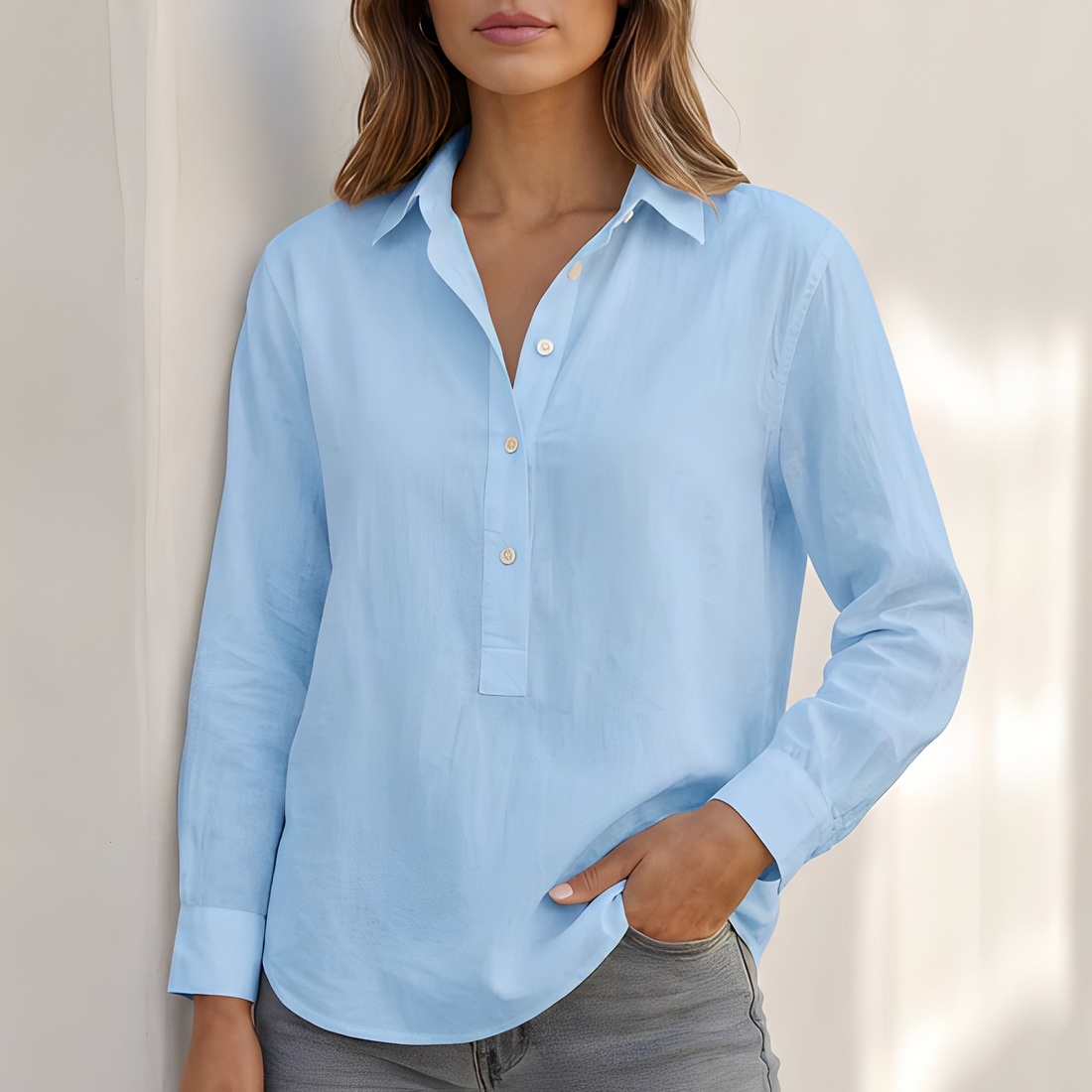Andy - Elegante Bluse mit V-Ausschnitt für Damen