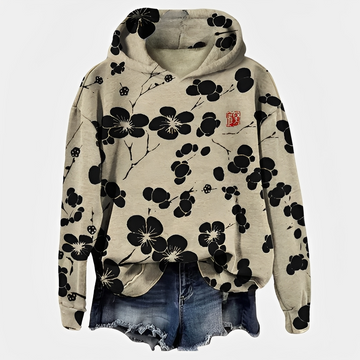 Emelyn - Damen Hoodie mit Blumen-Detail