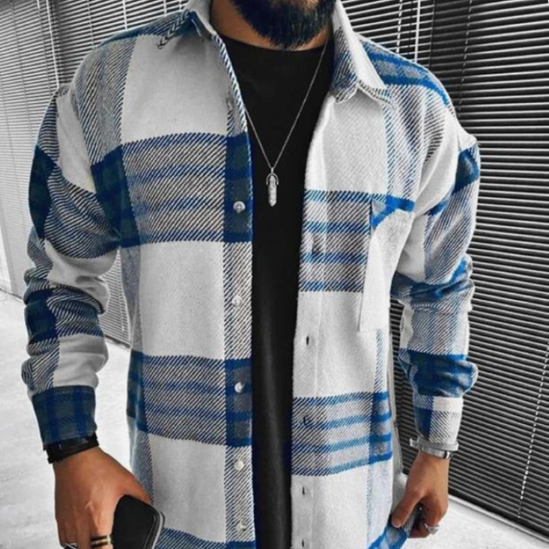 Ben – Herren-Hemdjacke mit Karomuster und Brusttasche