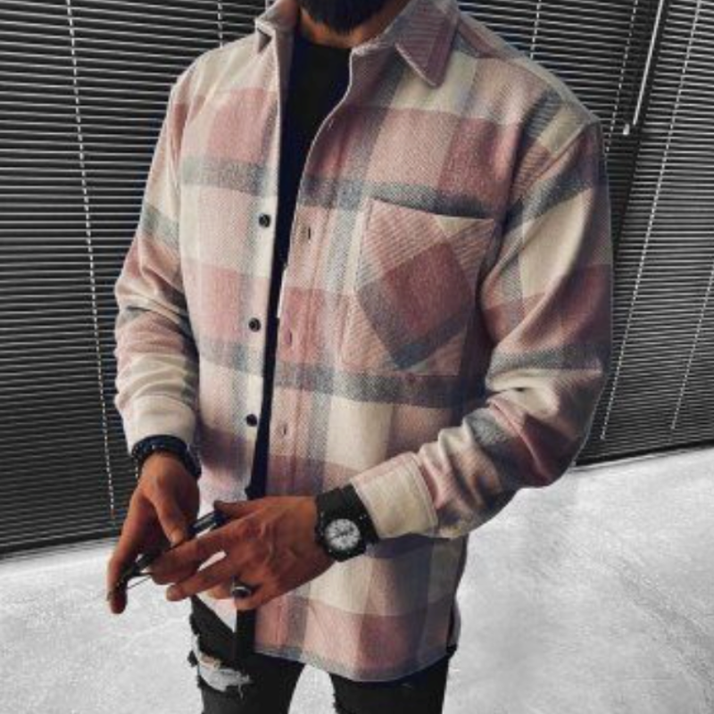 Ben – Herren-Hemdjacke mit Karomuster und Brusttasche