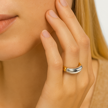 Ciela – Bicolor Ring aus Titanstahl mit 18K Goldüberzug