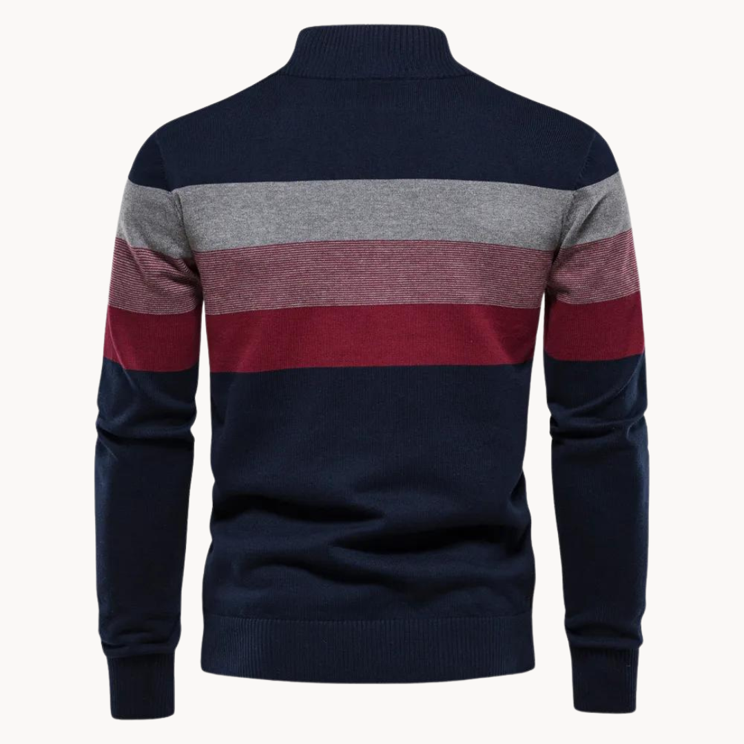 Aurullo - Komfortabler Pullover mit halbem Reißverschluss