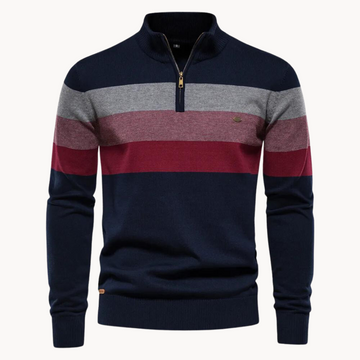Aurullo - Komfortabler Pullover mit halbem Reißverschluss