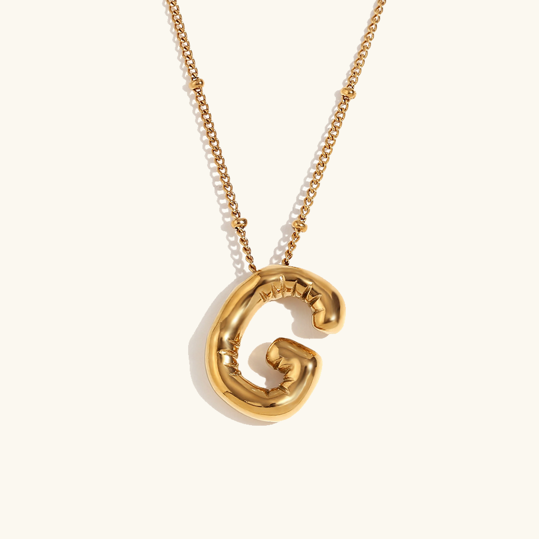 Ballon-Halskette mit goldenen Initialen