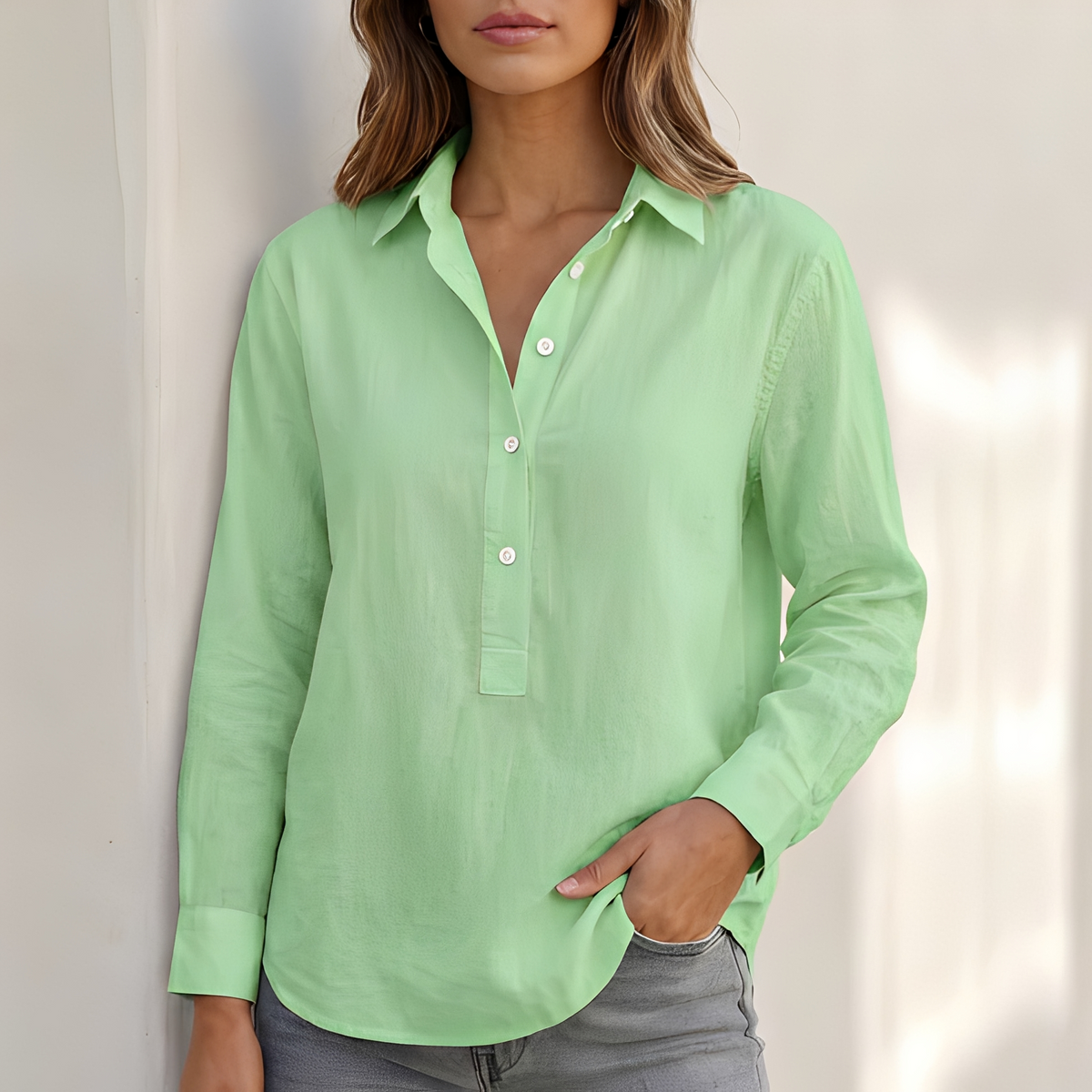 Andy - Elegante Bluse mit V-Ausschnitt für Damen