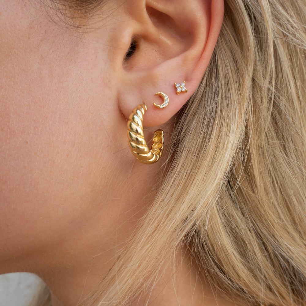 Raye - Goldene Kristall-Ohrstecker