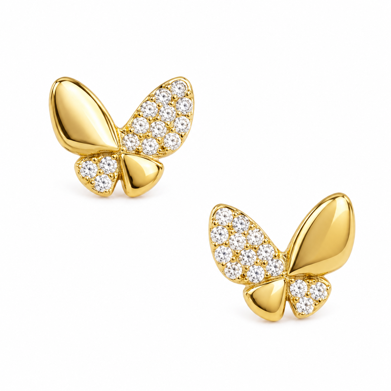 Ohrringe in Schmetterlingsdesign mit glitzernden Steinen