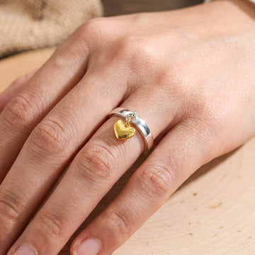 Maelie – Silberring mit beweglichem Herz im Vintage-Design