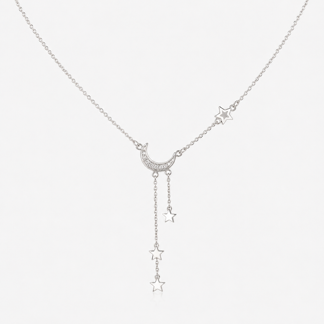 Lunara – Halskette aus Silber mit Mond und Sternen