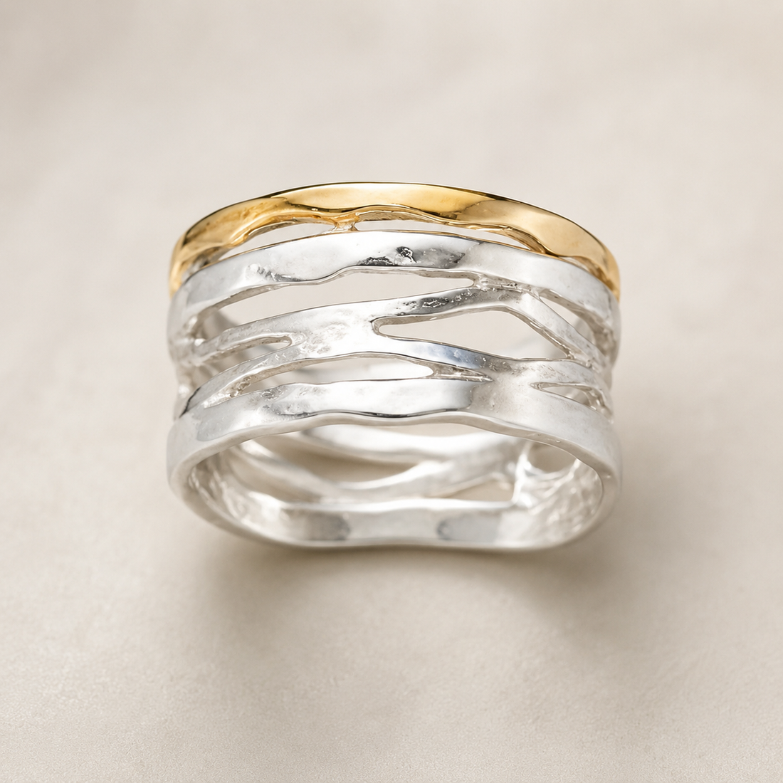 Calista – Bicolor Minimalistischer Vintage-Ring