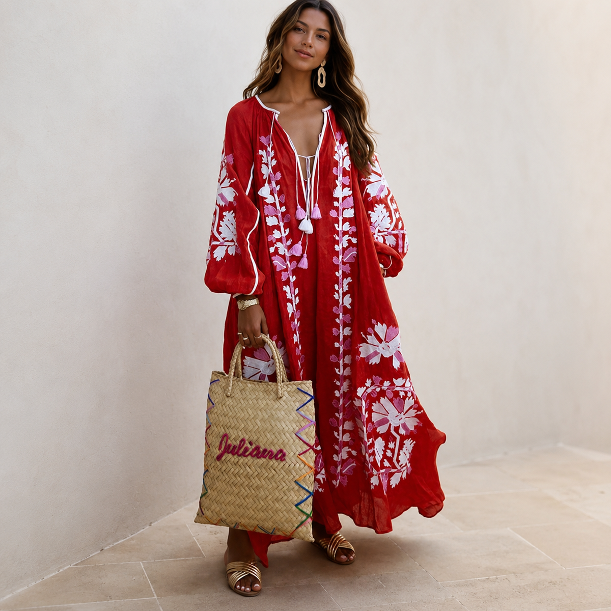 Nelia - Leichtes Boho-Sommerkleid mit Blumenmuster