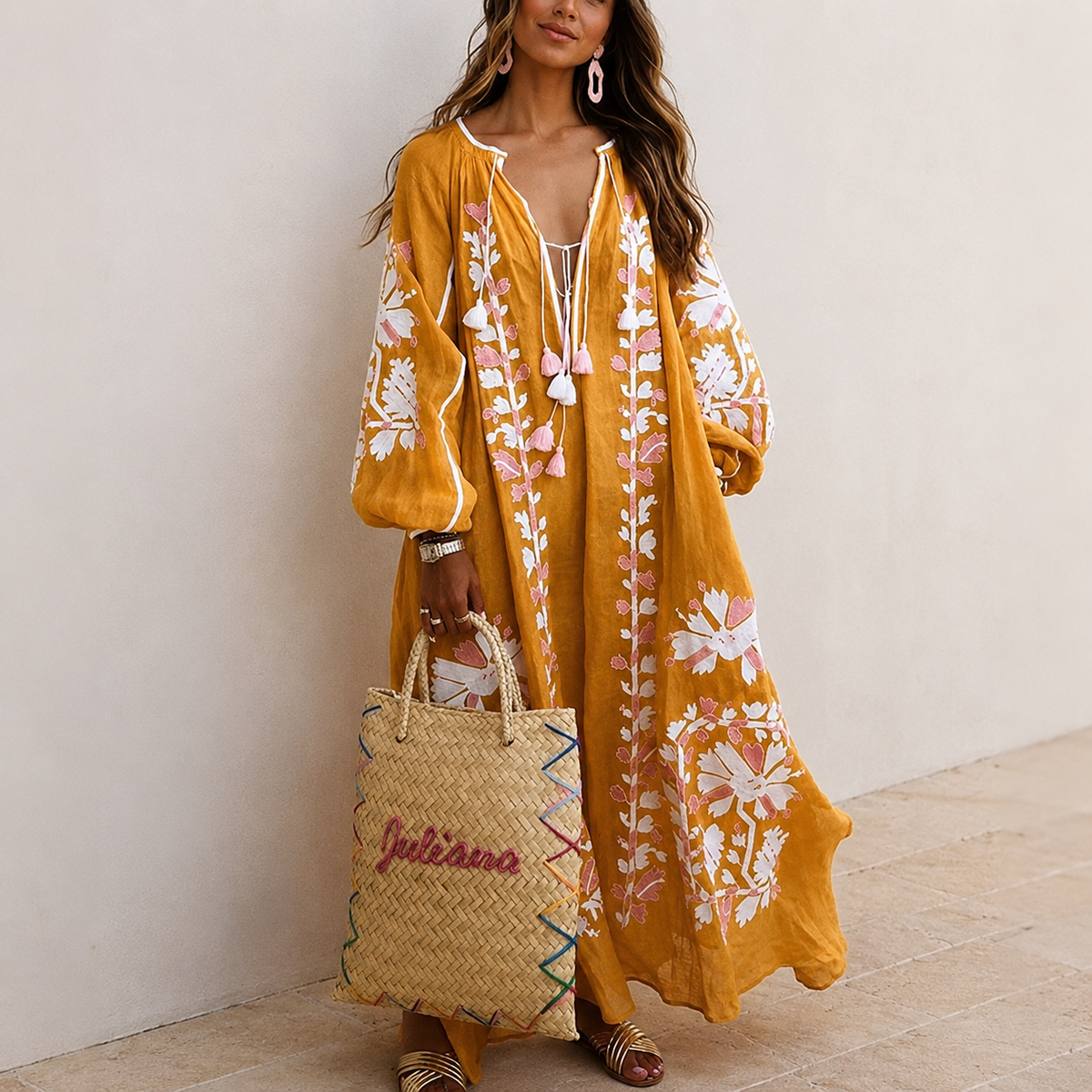 Nelia - Leichtes Boho-Sommerkleid mit Blumenmuster