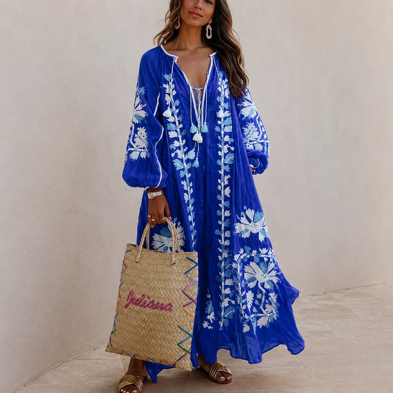 Nelia - Leichtes Boho-Sommerkleid mit Blumenmuster