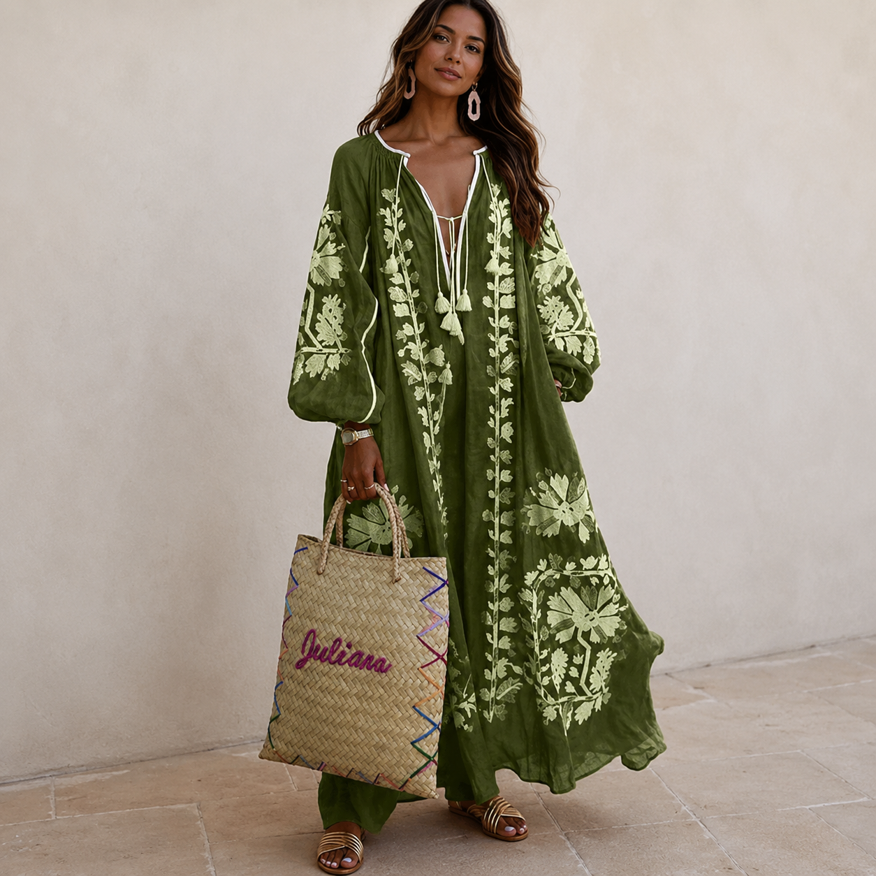 Nelia - Leichtes Boho-Sommerkleid mit Blumenmuster