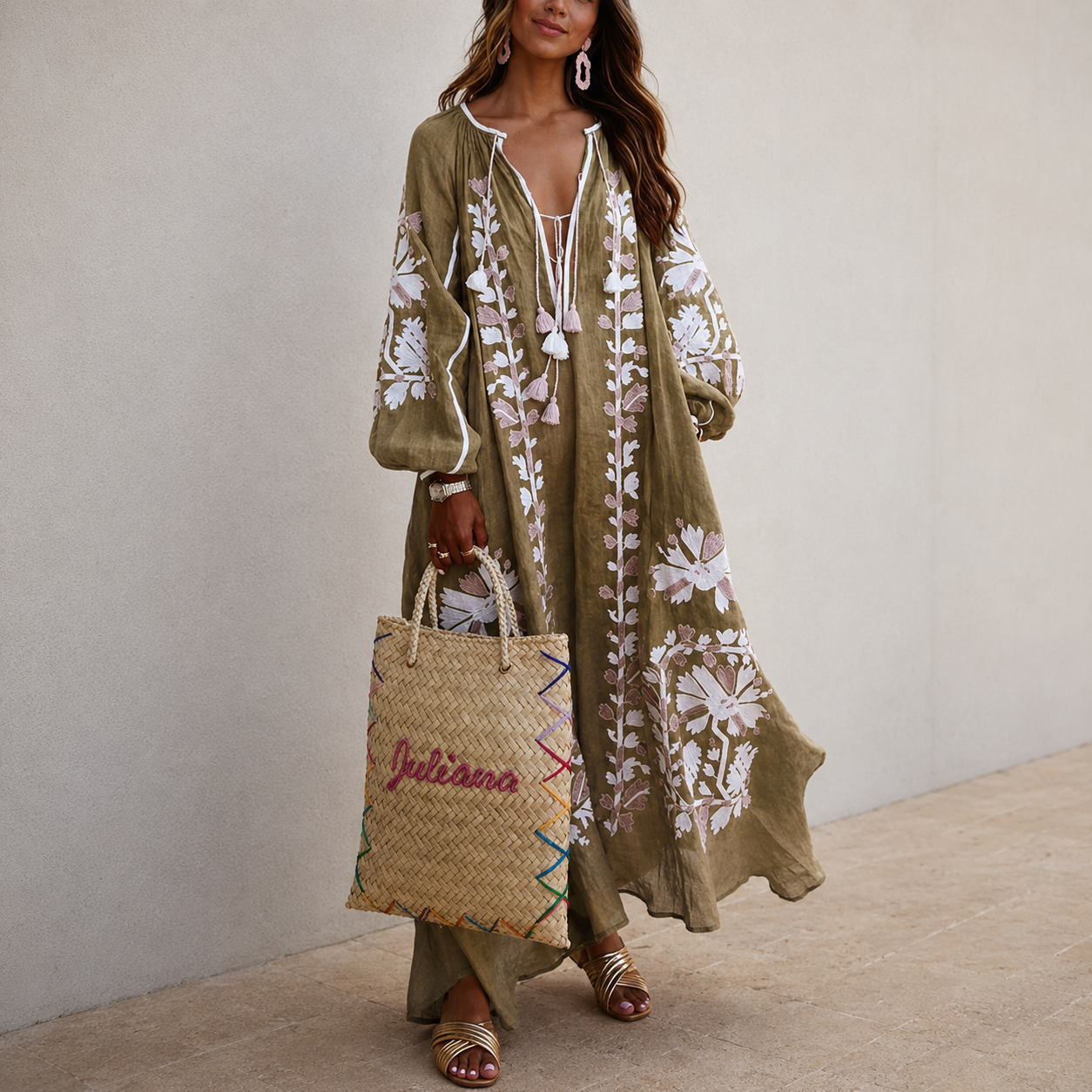 Nelia - Leichtes Boho-Sommerkleid mit Blumenmuster