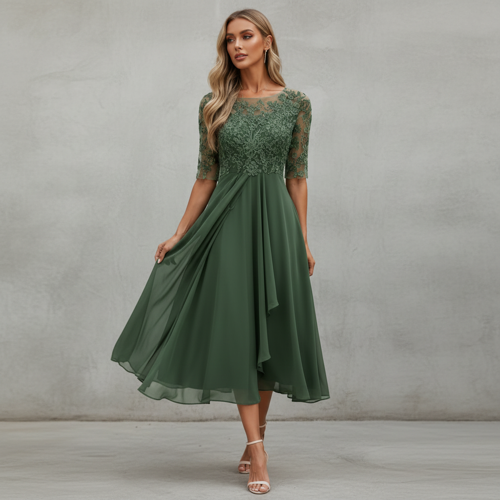 Yara - Stilvolles Chiffon-Midikleid