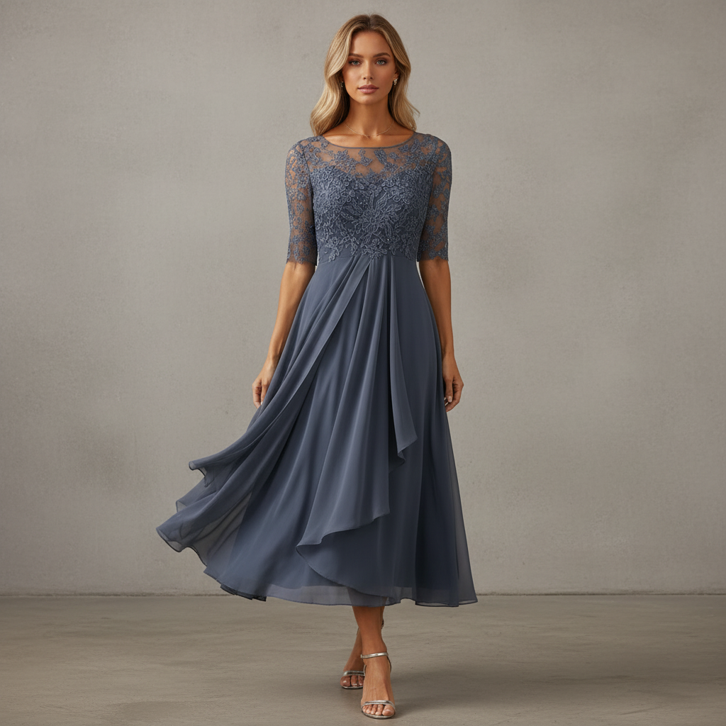 Yara - Stilvolles Chiffon-Midikleid