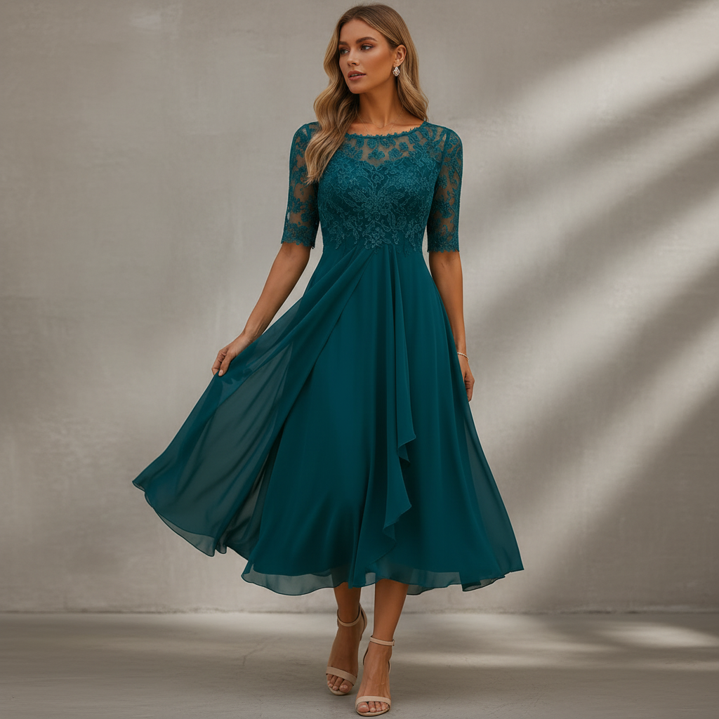 Yara - Stilvolles Chiffon-Midikleid