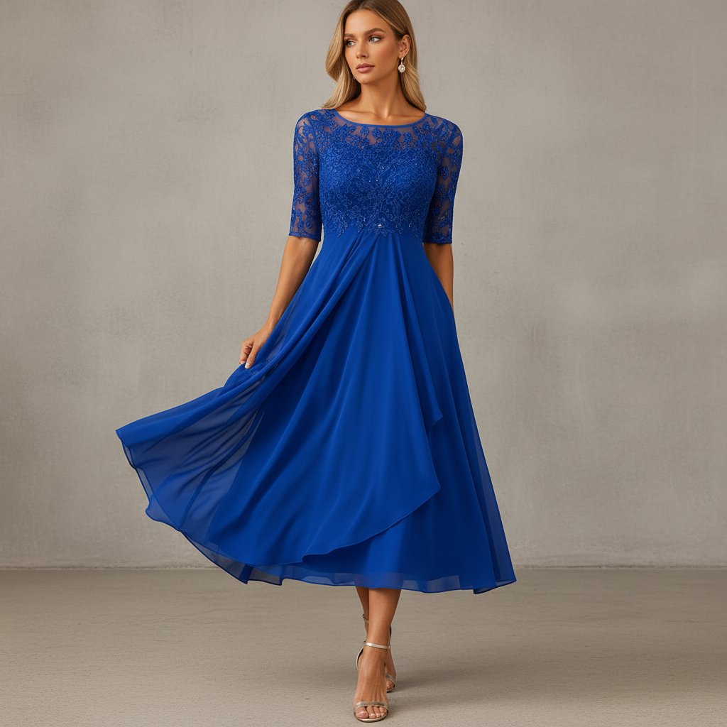 Yara - Stilvolles Chiffon-Midikleid
