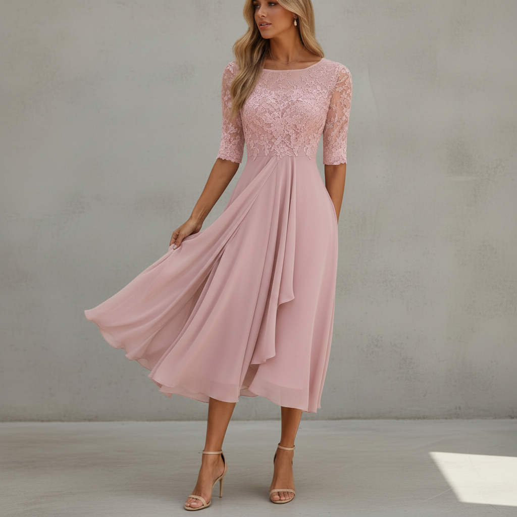 Yara - Stilvolles Chiffon-Midikleid
