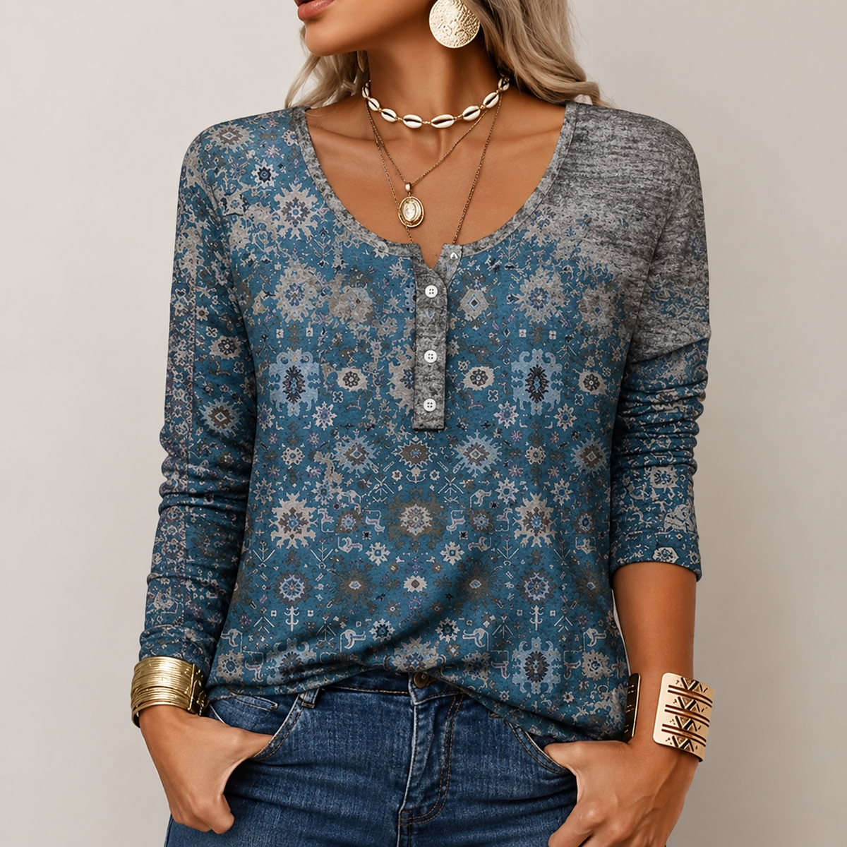 Hilde - Trendiger Pullover mit Aztekenmuster