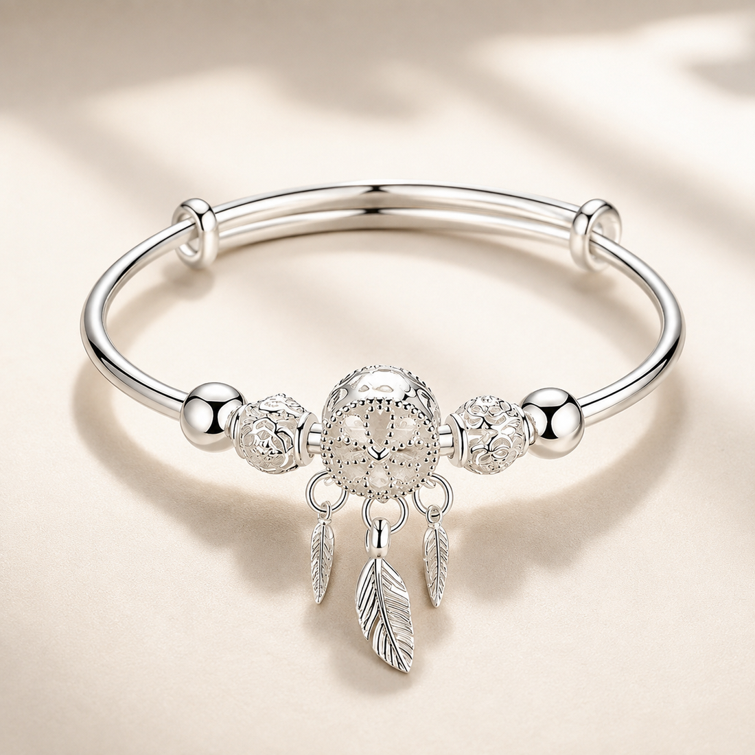Aiyana – Verstellbares Traumfängerarmband aus 925er Silber