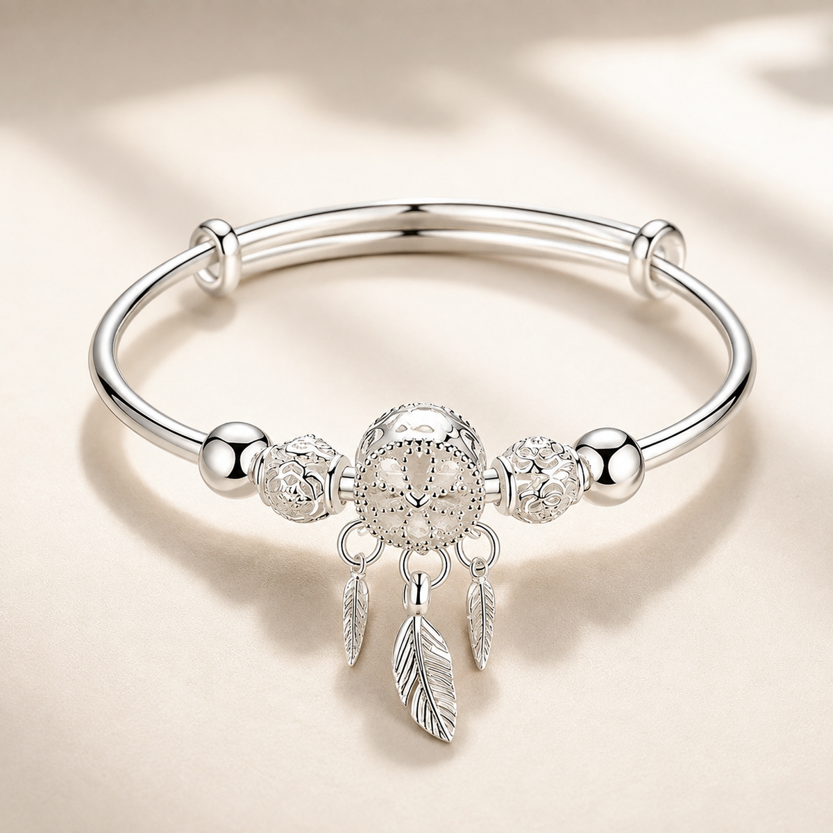 Aiyana – Verstellbares Traumfängerarmband aus 925er Silber