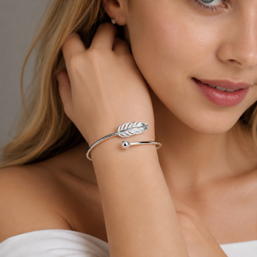 Federarmband in Silber - Federarmband
