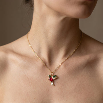 Jada – Kolibri-Halskette mit Emaille und Zirkonia