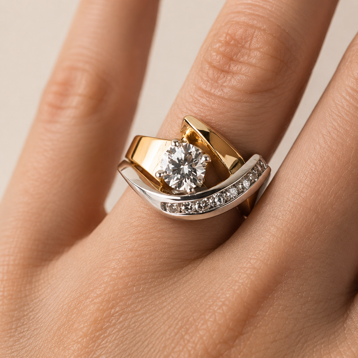Sylira – Signetring in Gold und Silber mit Zirkonia