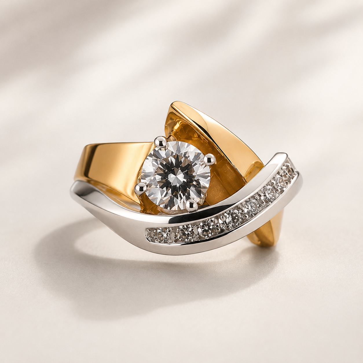 Sylira – Signetring in Gold und Silber mit Zirkonia