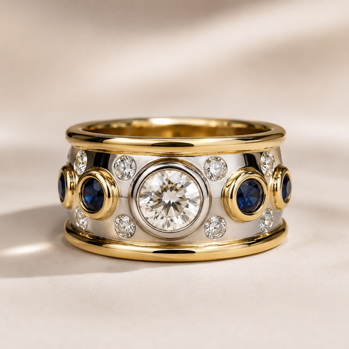 Sierra – Vintage goldfarbener Ring mit eingearbeitetem Zirkon