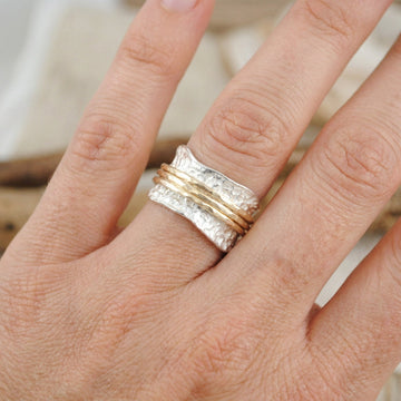 Bianca - Zeitloser drehbarer Ring in Gold und Silber