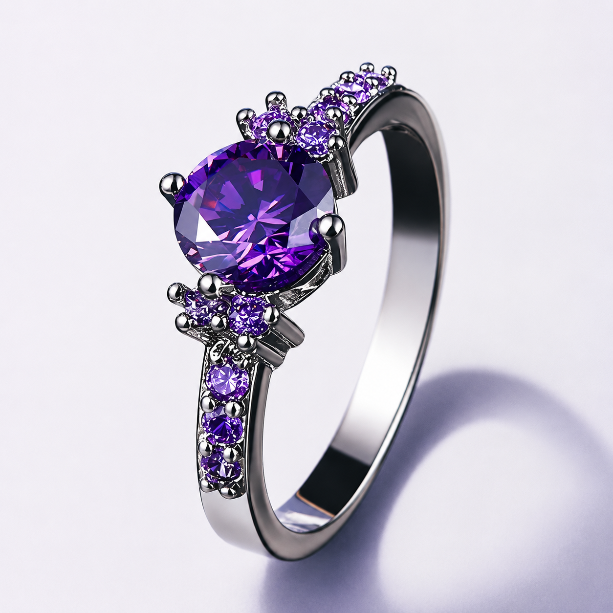 Coralie – Ring mit lila Amethyst