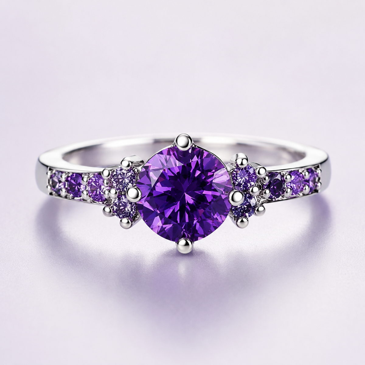 Coralie – Ring mit lila Amethyst